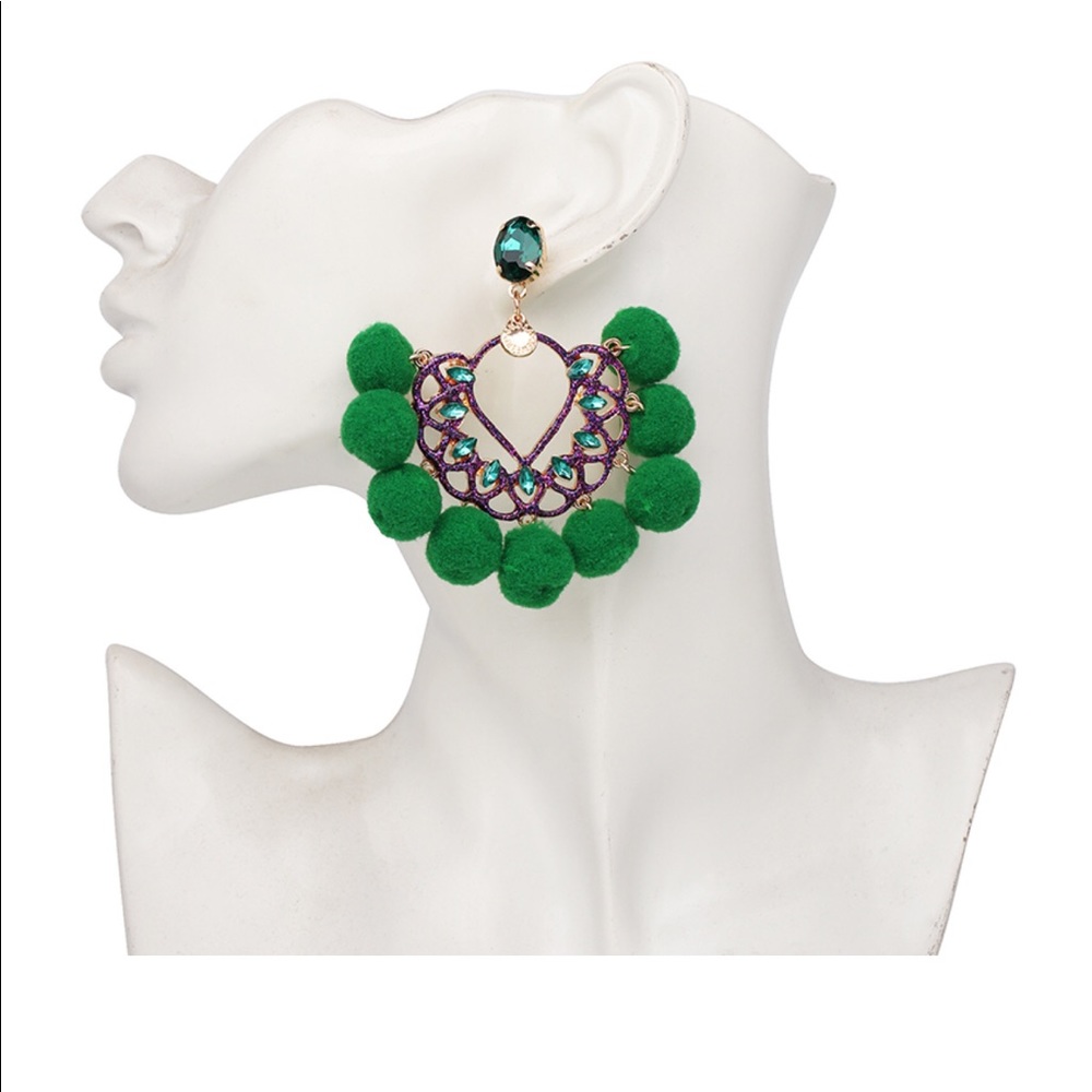 NWT Charm Bohemian Drop Dangle Statement Earrings